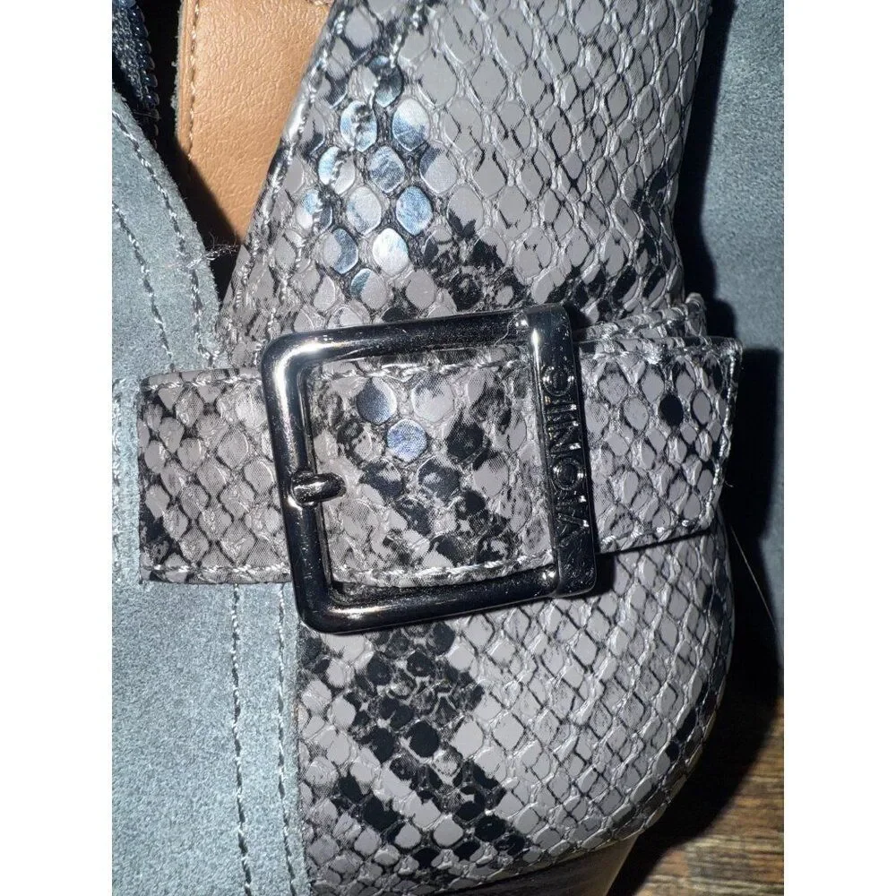 Vionic Naomi Snake Embossed Booties Boots Shoes‎ Size 7.5